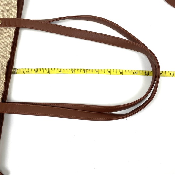 Embroidered Flowered Tan & Pink Jute Tote & Purse NWOT - Picture 5 of 13